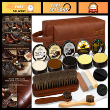 16-in-1 Leather Shoe Care Kit   Polish, Clean  Condition   Saddle Soap, Mink Oi