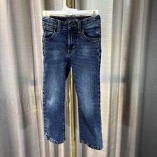 Wrangler Retro Jeans Boys 5 Blue Relaxed Straight Denim Adjustable Waist Casual