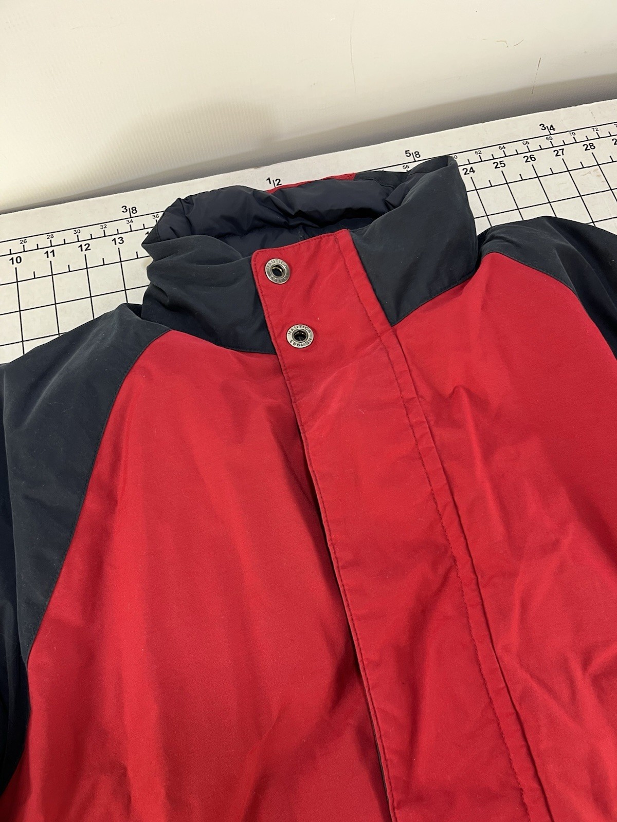 Vintage NAUTICA Puffer Jacket Duck Down Reversible Mens L Coat 90s Y2K Bubble image 5
