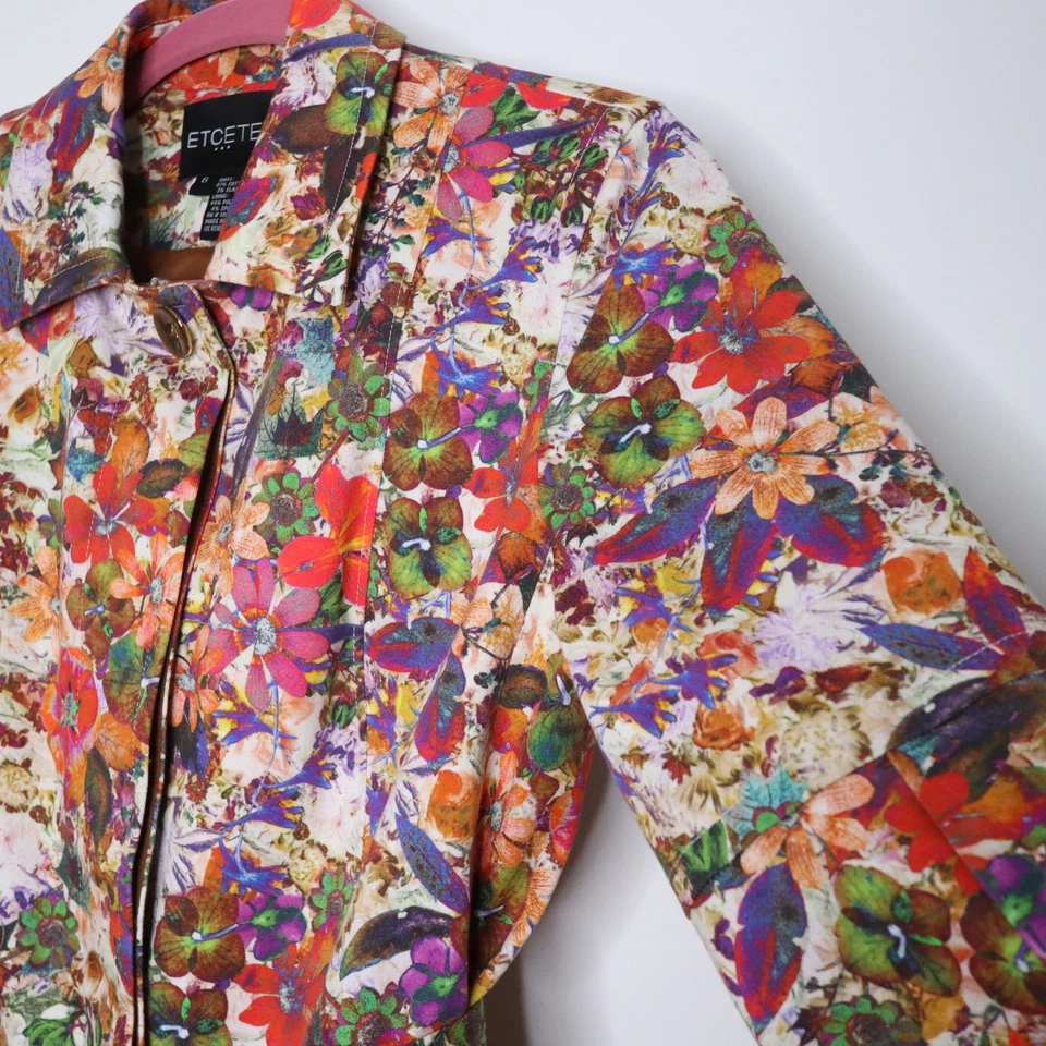 Gabardina ETCETERA Estampado Floral Cinturón Mezcla Algodón Colorido Verano Para Mujer 6 Foto 3 de 4