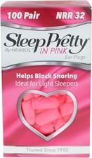 HEAROS Sleep Pretty in Pink, 100 Pair, NRR 32, PU Fo, Petite Sized, Pink