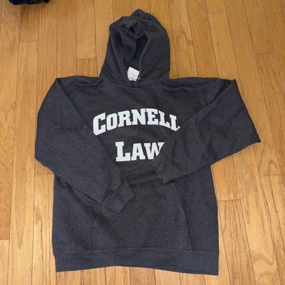 Vintage Hanes Cornell Law Hoodie Grey White