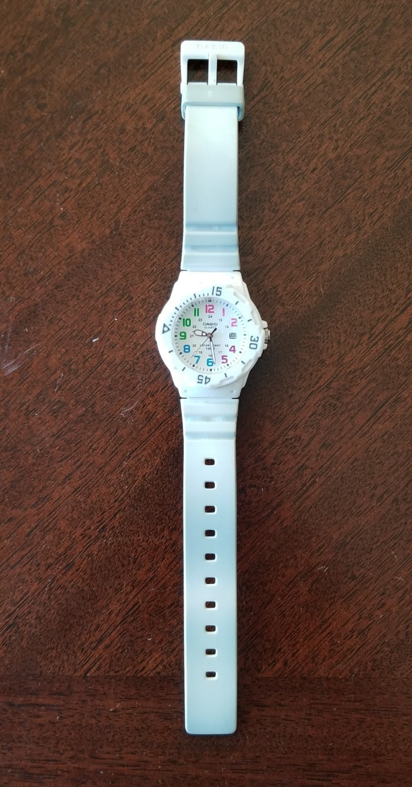 CASIO LRW-200H Analog Date Watch White/Gray Silicone Band 5.