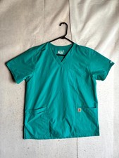Carhartt Force Essentials Scrub Top Unisex Medium Green 6-Pocket V-Neck Pullover