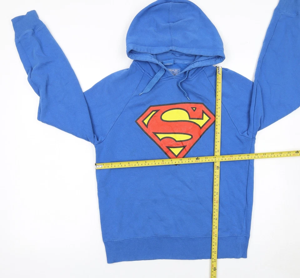 New Look Men Blue Superman Pullover Hoodie Size S Graphic Print - Image 2 of 4