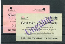 Brema Vegesack 2 banknoty Notgeld ....................................................2/30225