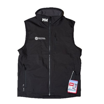NWT Helly Hansen Crew 2.0 Black Vest Embroidered Company Logo Mens Sz M