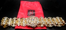KJL KENNETH J LANE For JULIANA Sparkling Ice Rhinestone Scroll Belt In Bag!