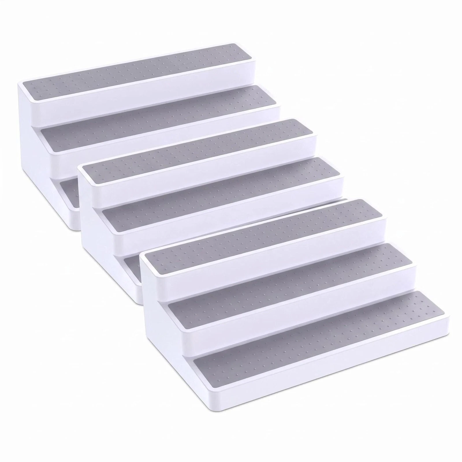 3 Tier Spice Rack Organizer for Cabinet, 3 Pack Non-Slip Spice Rack Shelf Org...