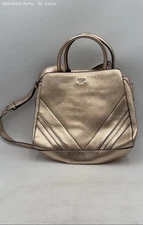 Guess Womens Beige Adjustable Strap Inner Pockets Top Handle Satchel Bag