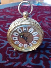 Vintage Blessing German Collectable Brass Gilt Alarm Clock Working Movement 