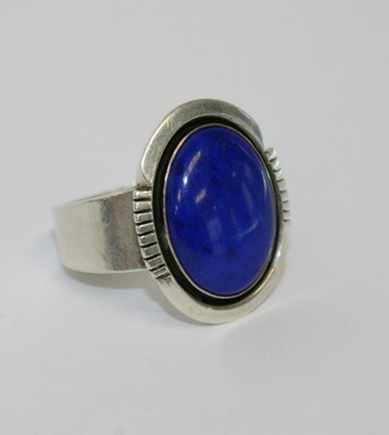 Vintage Etta Endito Navajo Sterling Silver Lapis Ring Sz: 9.25 [026WEA]