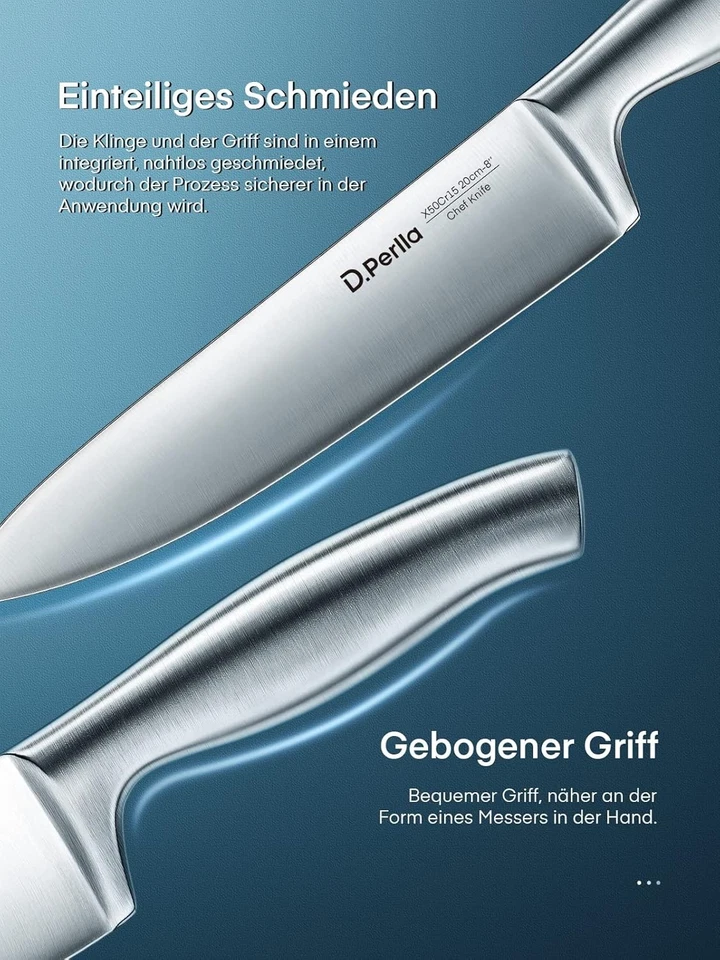 Coltelli Da Cucina, Set Coltelli Da Cucina 14 Pezzi Acciaio Inossidabile - Immagine 3 di 4