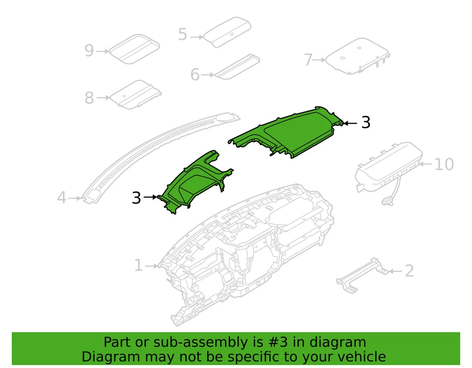 21-23 Genuine Ford F-150 Lightning Left Instrument Panel Trim ML3Z-15044D70-BJ - Image 3 of 4