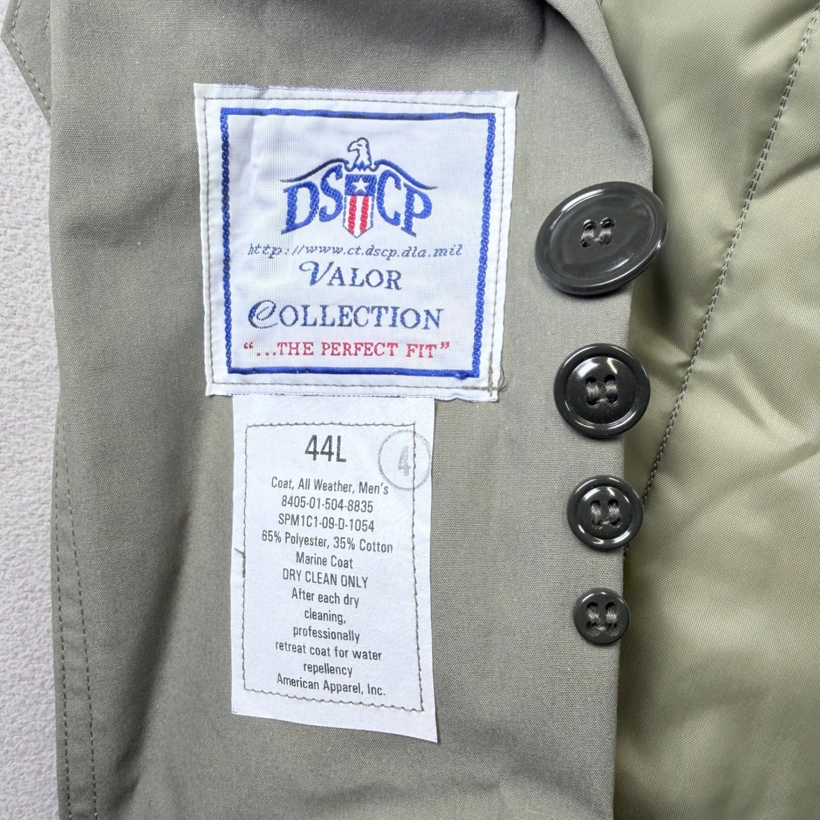 DSCP Trench Coat Men L Gray NEW All Weather Marine Coat Valor Collection image 8