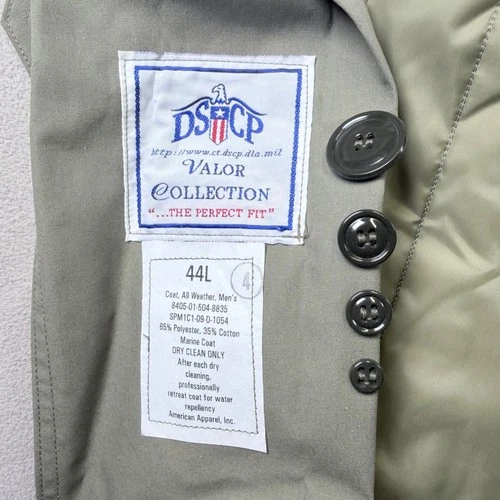 DSCP Trench Coat Men L Gray NEW All Weather Marine Coat Valor Collection image 8