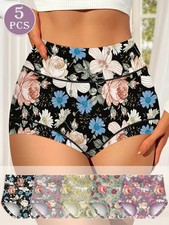 5pcs Elegant High-Waist Briefs for Women, Tummy Control  Butt Lift, Comfort