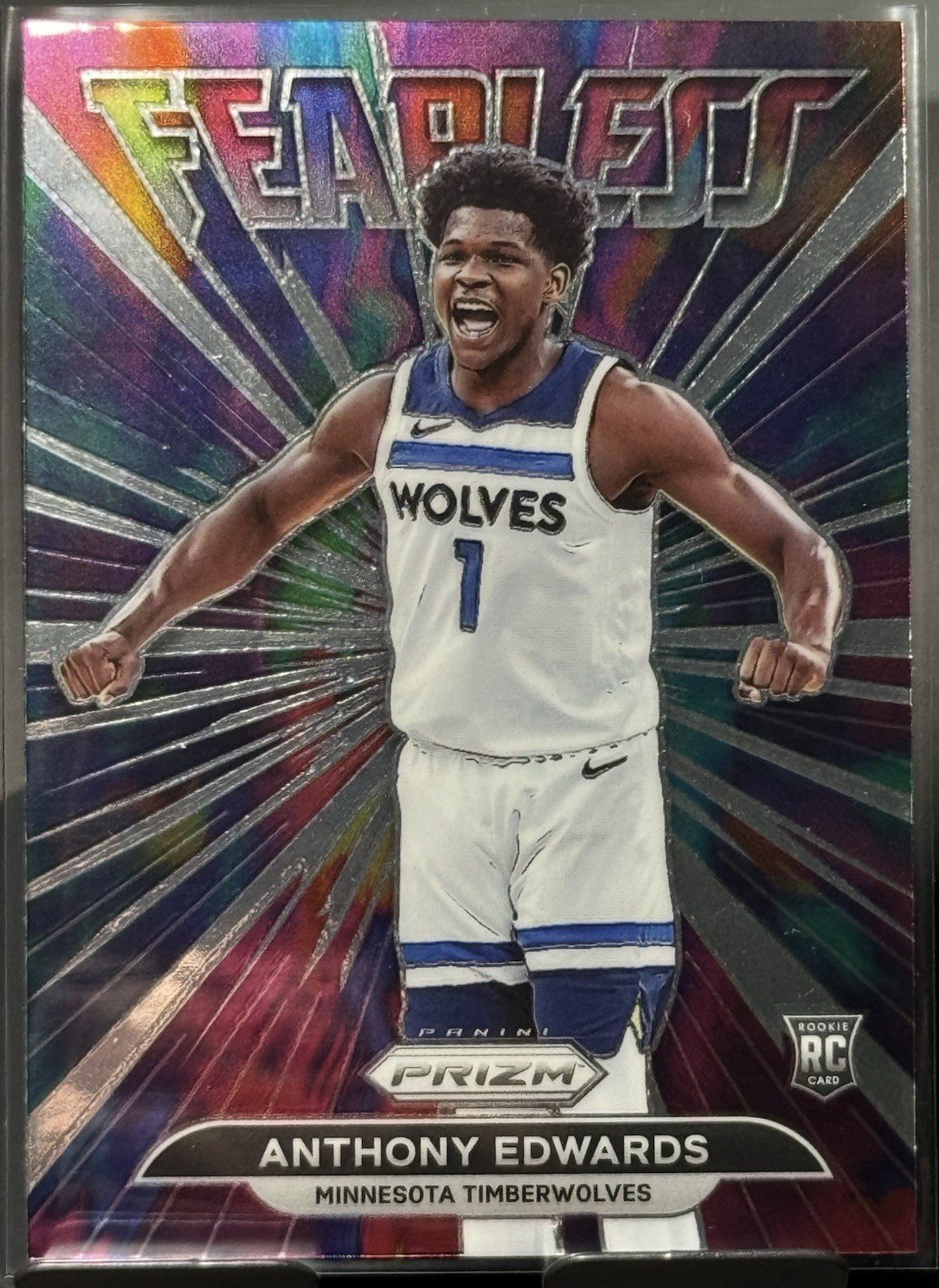 Panini Prizm 2021-22 Fearless Anthony Edwards RC #15 Timberwolves