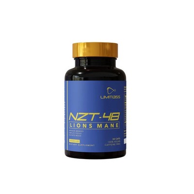 NZT-48 Premium Brain Booster - Lions Mane Supplement Capsules - Nootropic Bra