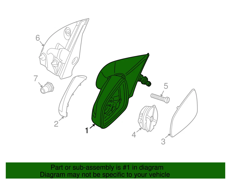Conjunto de espejo retrovisor GM 13253342 genuino Foto 2 de 2