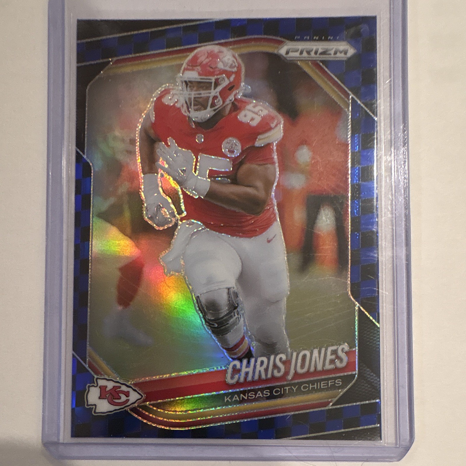 Panini 2025 Panini Prizm Chris Jones Kansas City Chiefs Blue Checker SSP #113