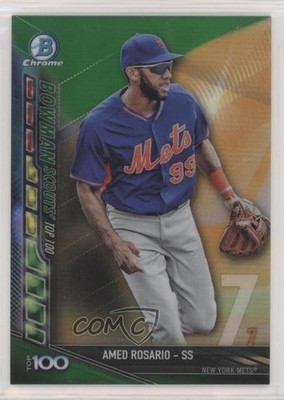2017 Bowman Chrome Scouts Top 100 Retail Green Refractor 76/99 Amed Rosario f9y