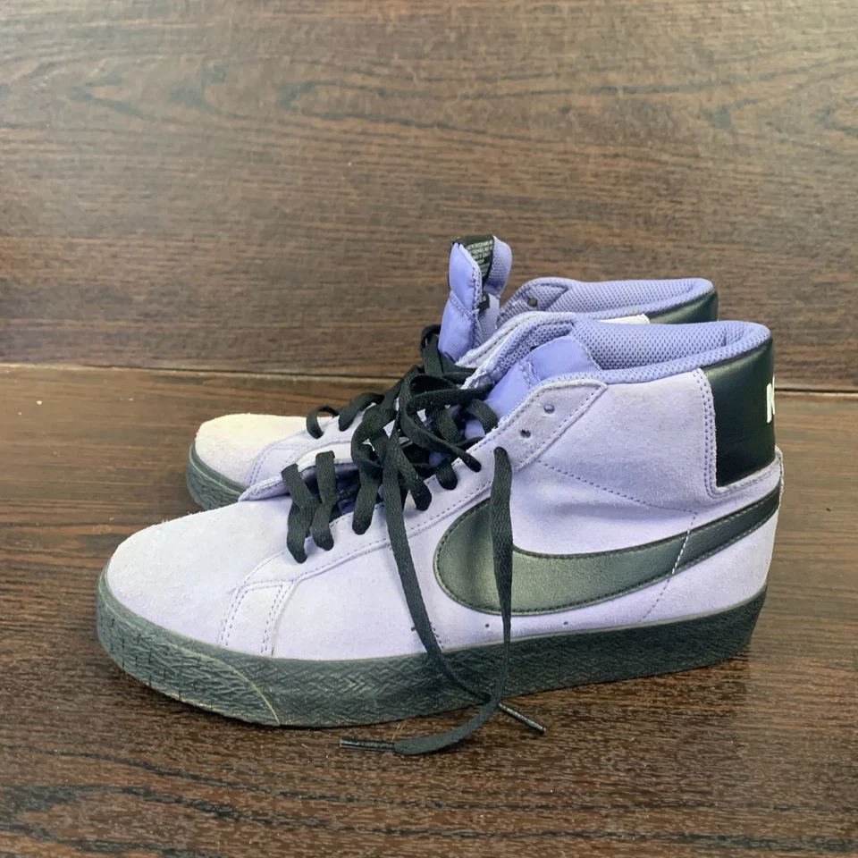 Nike SB Blazer Mid Women's Skate Shoes Size 8 White Purple Black SuedeFD0731-500 - Image 4 of 4
