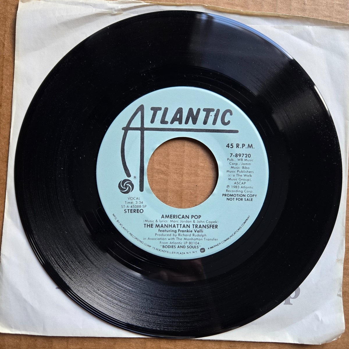 洋楽 MANHATTAN RECORDS 2006 THE MANHATTAN TRANSFER American Pop DJ PROMO 45 7