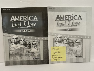 A Beka America Land I Love Teacher Test Key & Bonus Student Test 8th