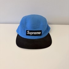 Supreme Fleece Polartec Blue Black Box Logo Camp Cap S/M
