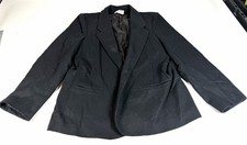 Vintage 100 Wool Blazer Jacket Size 12 Womens Black Alfred Dunner Made In USA