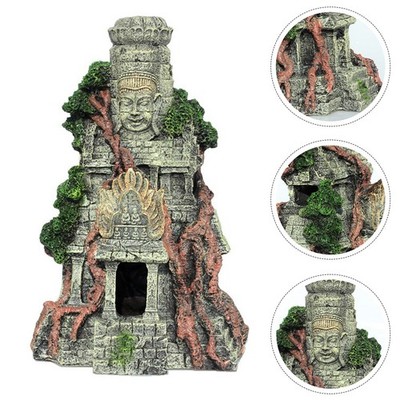 1pc Resin Craft Aquarium Aquarium Landschaft Harz Tempel Schmuck
