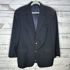 Brooks Brothers Brooksease Loro Piana Wool Blazer Jacket Gold Buttons Size 42L