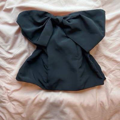 Express Women's Strapless Bow Corset Black Tube Top 2