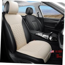 Linen Car Seat Covers-Breathable Soft-Front Car Seat Protector 1pc Beige