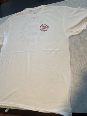 NEW! Brixton Supply T Shirt Standard Fit L White 2 Sided Size Large.   B