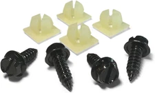 License Plate Screw Kit - Black OEM Style Fasteners with Nylon Screw Retainers