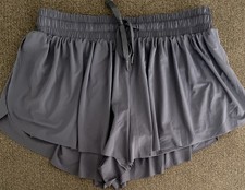 Women  s Leftear Flowy Stretch Activewear Drawstring Shorts Size M