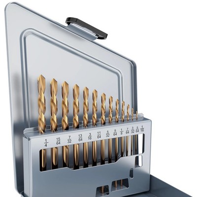 Cobalt Left Hand Drill Bit Set, 13Pcs M35 High Speed Steel Jobber Length Dril...