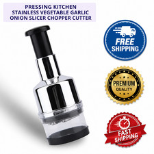 Manual Hand Press Garlic Onion Chopper Vegetable Food Processor Dicer Kitchen To