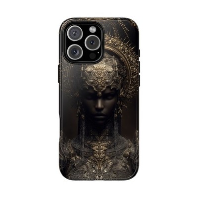 Phone Ink - Case for iPhone Galaxy Pixel - Black Queen Gold Armor