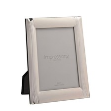 Impressions Satin Finish Silver Plated Photo Frames Shiny Wavy Design