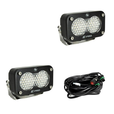 Baja Designs S2 Pro Black LED Auxiliary Clear Light Pod Pair - Universal 487806