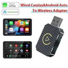 Wireless CarPlay Adapter USB Dongle Android Auto 2 in 1 Plug and Play for iPhone