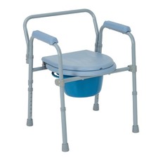 3-in-1 Bedside Commode Chair Fixed Arms Shower Chair with Potty  Back Bar 350lb
