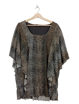 VIA APPIA DUE Kurzarm-Bluse Damen Bluse Gr. DE 48 hellgrau Casual-Look