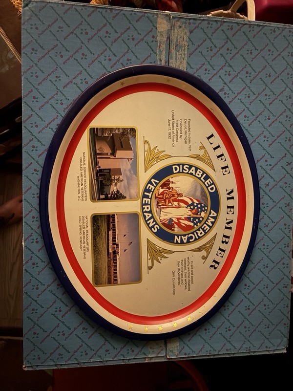 Vintage DAV Disabled American Veterans Life Member Metal Wall Plaque Sign