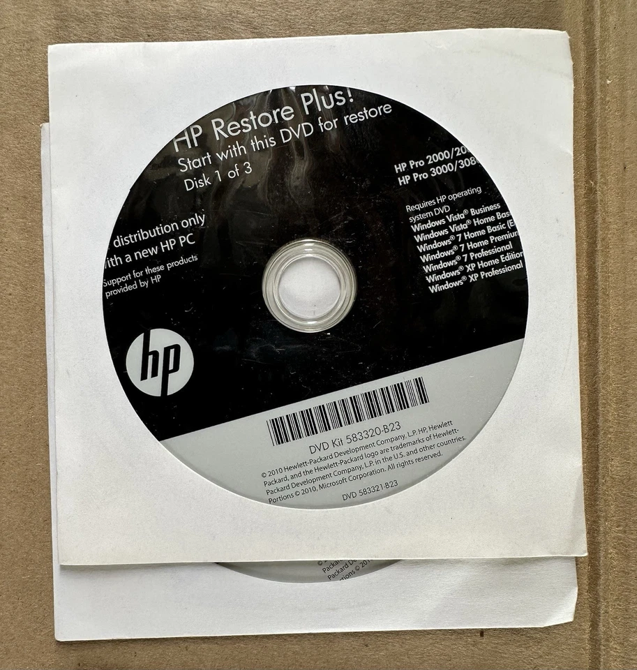20 DISC LOT HP Restore Plus MICROSOFT WINDOWS Operating System INSTALLATION DVDs - Image 3 of 4