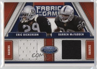2011 Certified Fabric of the Game Combos Eric Dickerson Darren McFadden HOF 1s9i