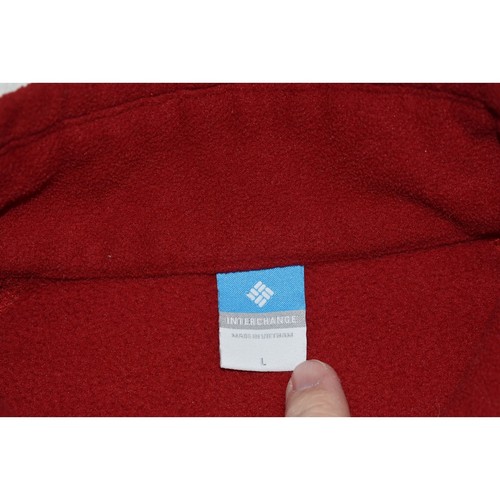 Columbia Interchange Fleece Jacket Mens Size Large Camping Hiking Red Polyester - Picture 6 of 8